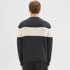 Theory Hilles Crewneck Sweater In Wool-Cashmere-Men Sweaters + Cardigans