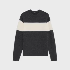 Theory Hilles Crewneck Sweater In Wool-Cashmere-Men Sweaters + Cardigans