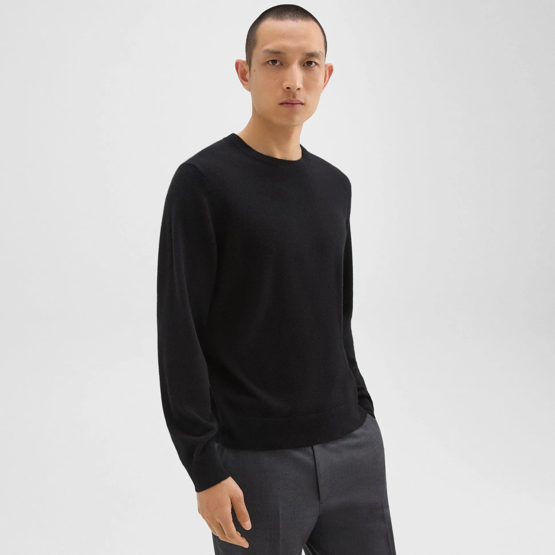 Theory Hilles Crewneck Sweater In Cashmere-Men Sweaters + Cardigans