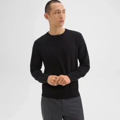 Theory Hilles Crewneck Sweater In Cashmere-Men Sweaters + Cardigans