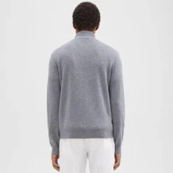Theory Hilles Quarter-Zip Sweater In Cashmere-Men Sweaters + Cardigans