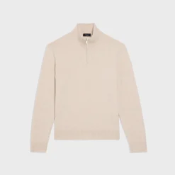 Theory Hilles Quarter-Zip Sweater In Cashmere-Men Sweaters + Cardigans