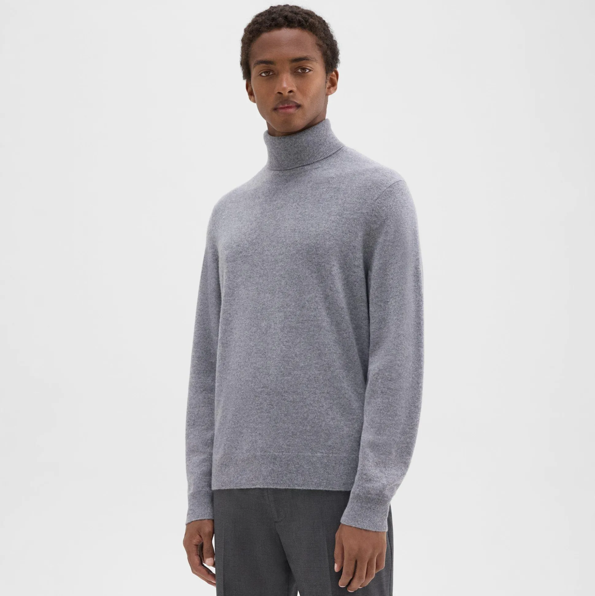 Theory Hilles Turtleneck Sweater In Cashmere-Men Sweaters + Cardigans