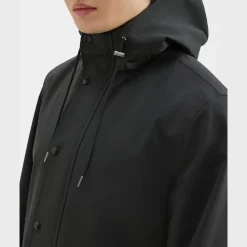Theory Hooded Raincoat In Poplin-Men Outerwear