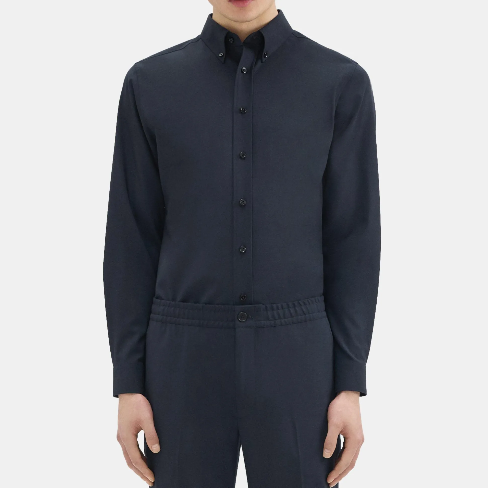 Theory Hugh Shirt In Stretch Wool-Men Shirts