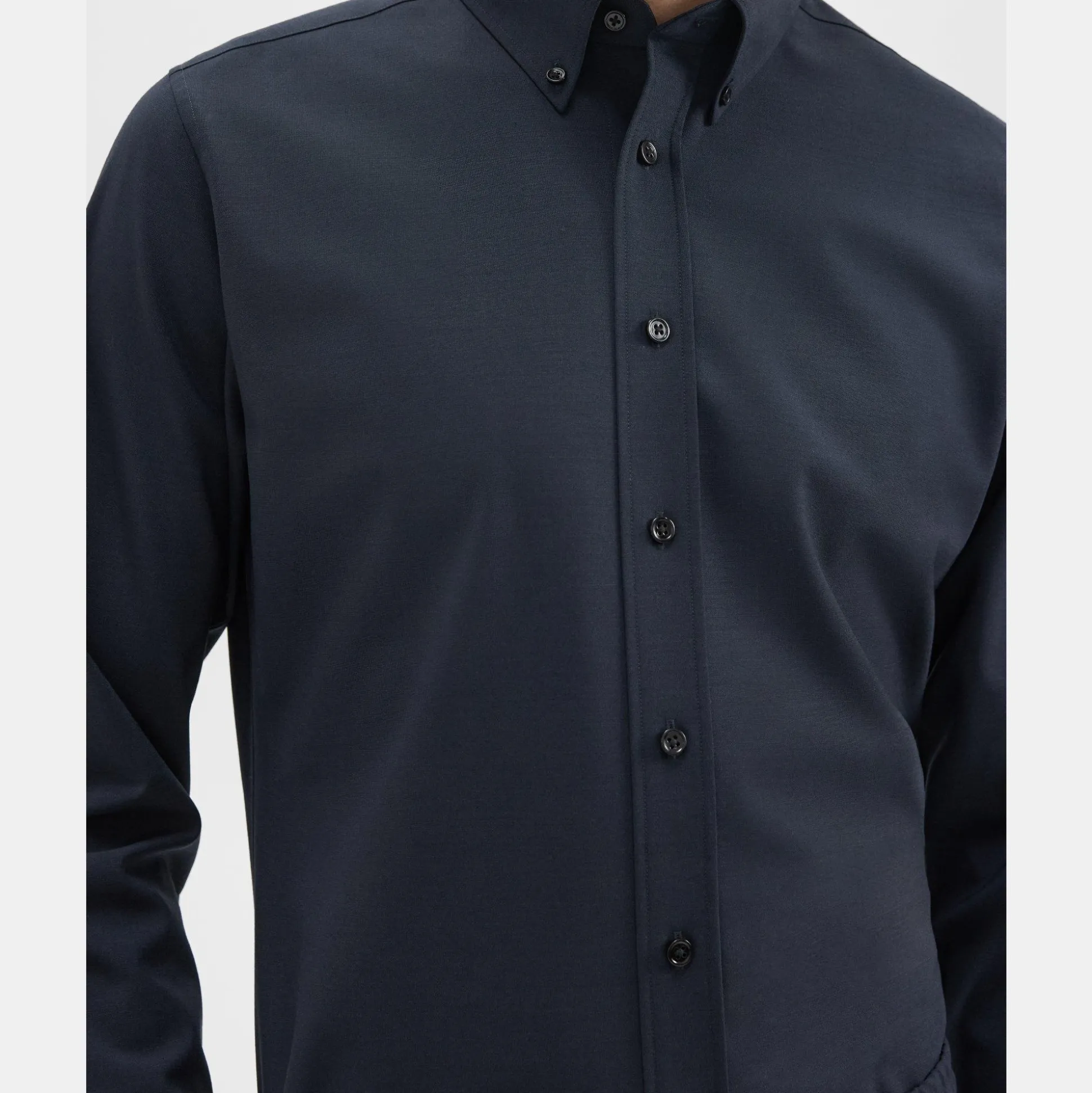 Theory Hugh Shirt In Stretch Wool-Men Shirts