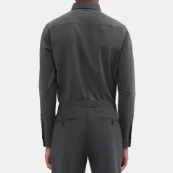 Theory Hugh Shirt In Stretch Wool-Men Shirts