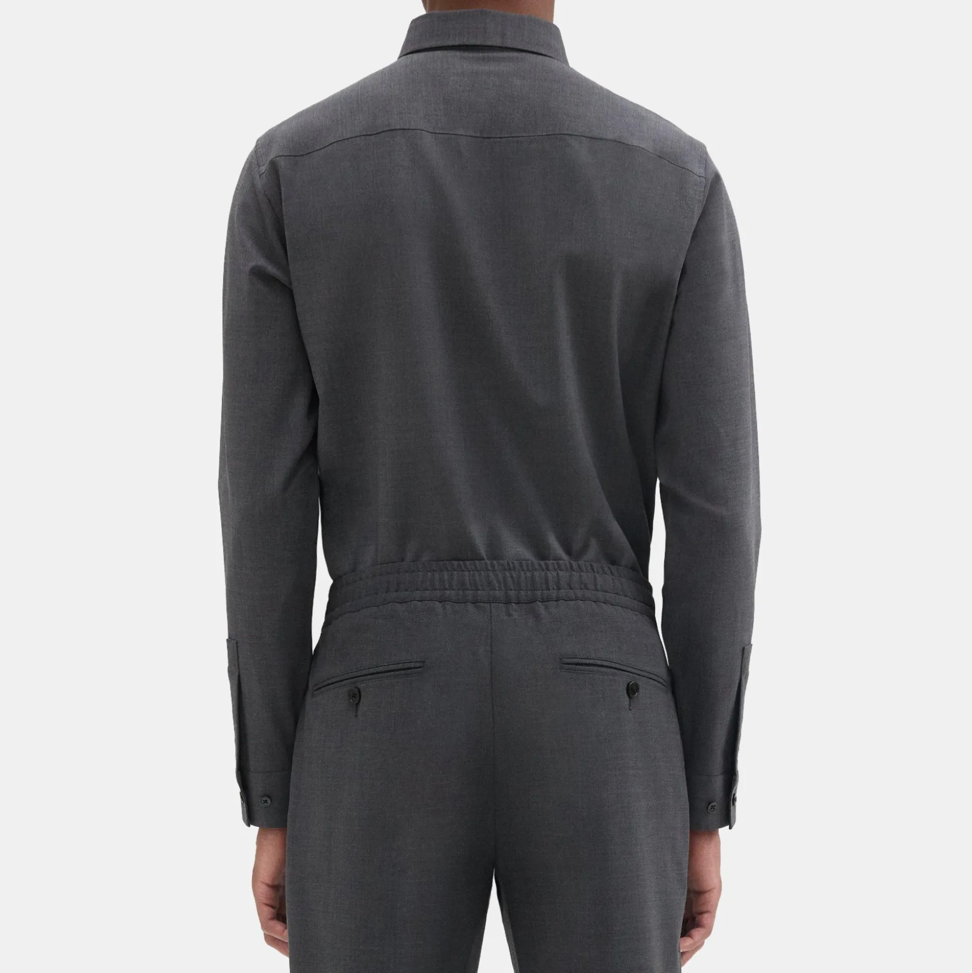 Theory Hugh Shirt In Stretch Wool-Men Shirts
