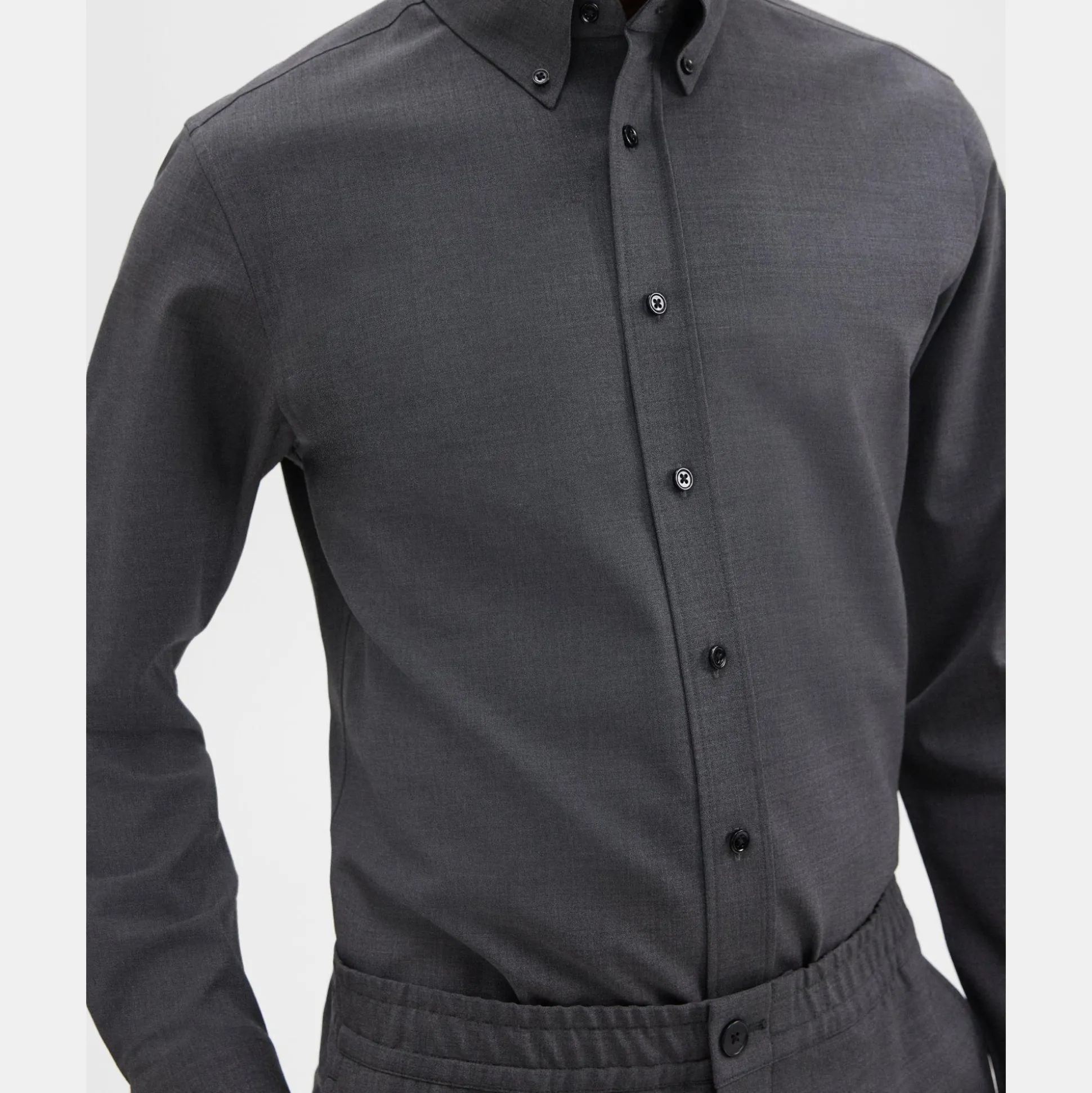 Theory Hugh Shirt In Stretch Wool-Men Shirts