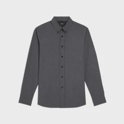 Theory Hugh Shirt In Stretch Wool-Men Shirts