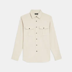 Theory Irving Military Shirt In Cotton-Blend Twill-Men Shirts