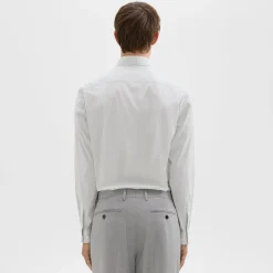 Theory Irving Shirt In Checked Stretch Cotton-Men Shirts