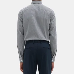 Theory Irving Shirt In Checked Stretch Cotton-Men Shirts