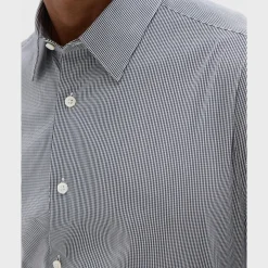 Theory Irving Shirt In Checked Stretch Cotton-Men Shirts