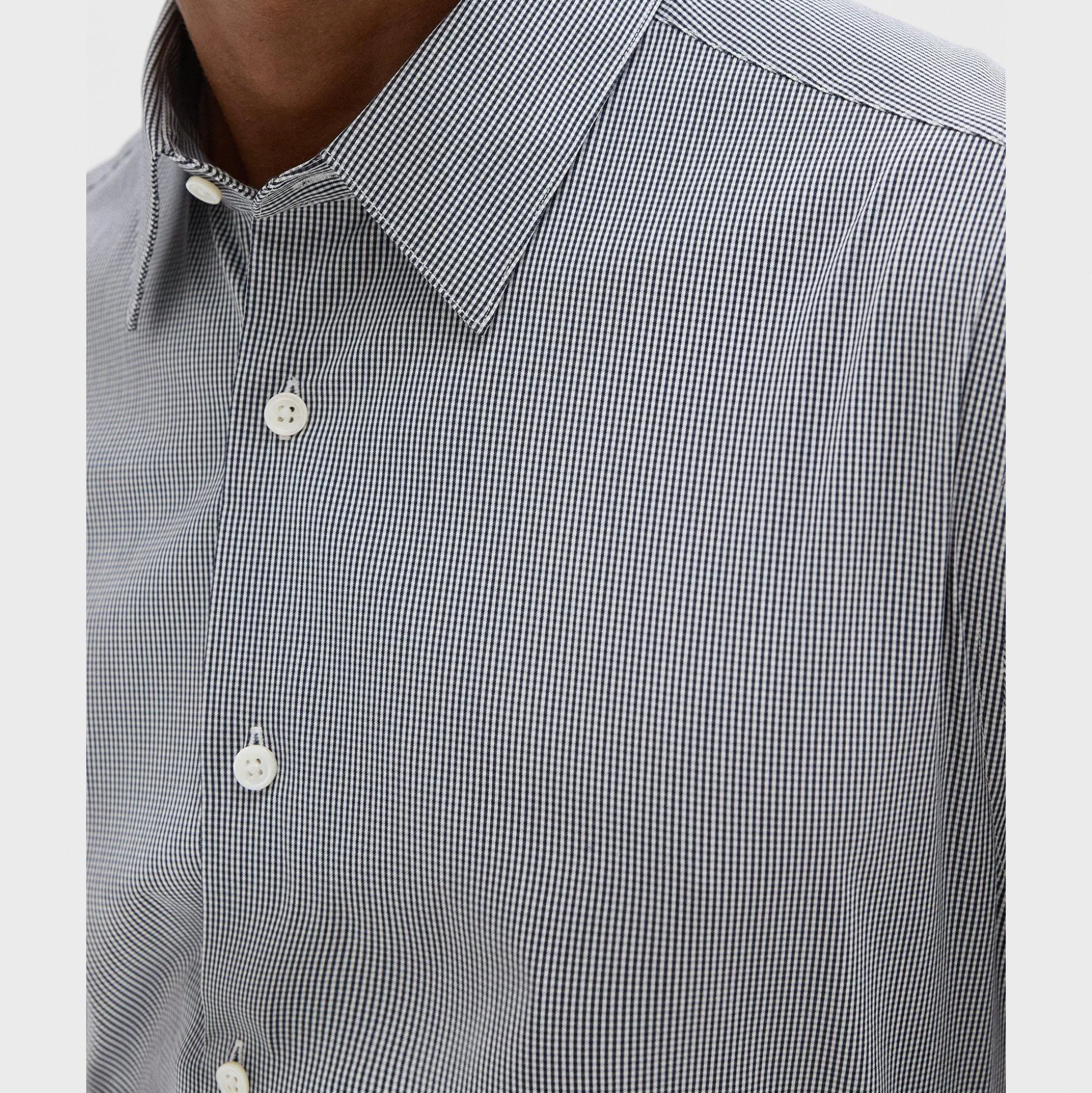 Theory Irving Shirt In Checked Stretch Cotton-Men Shirts