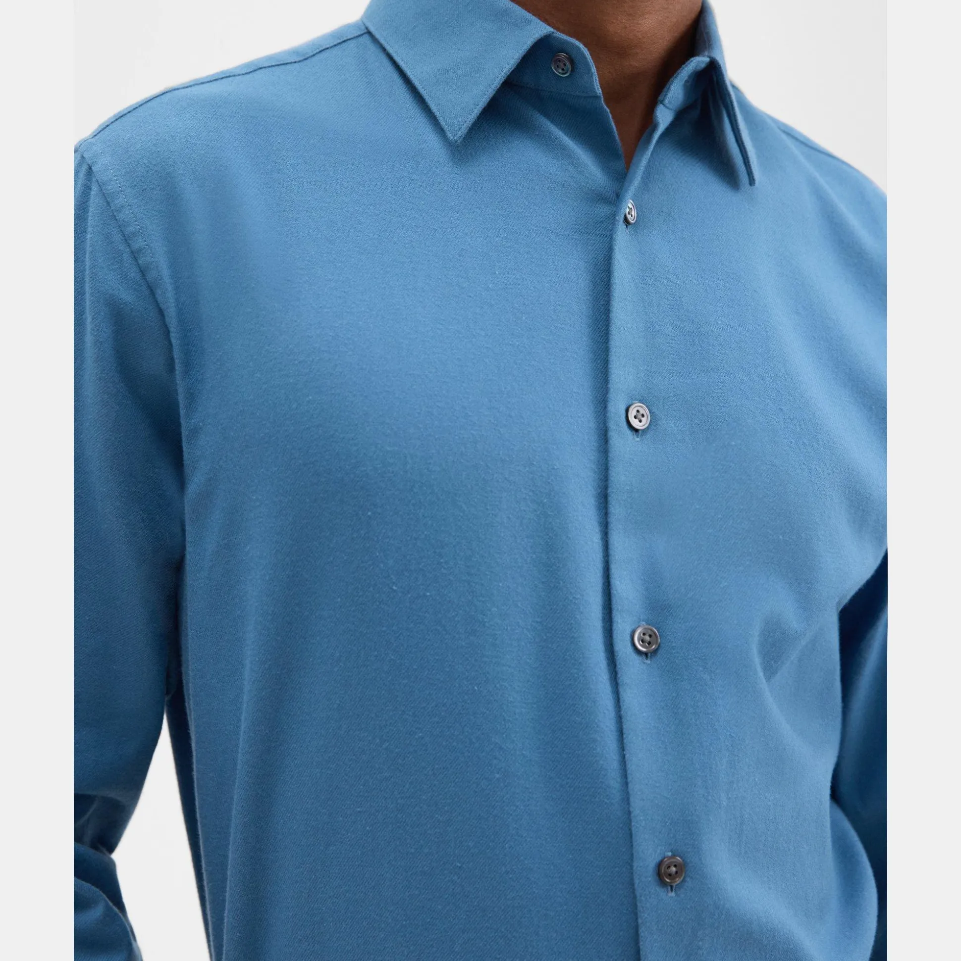 Theory Irving Shirt In Cotton Flannel-Men Shirts