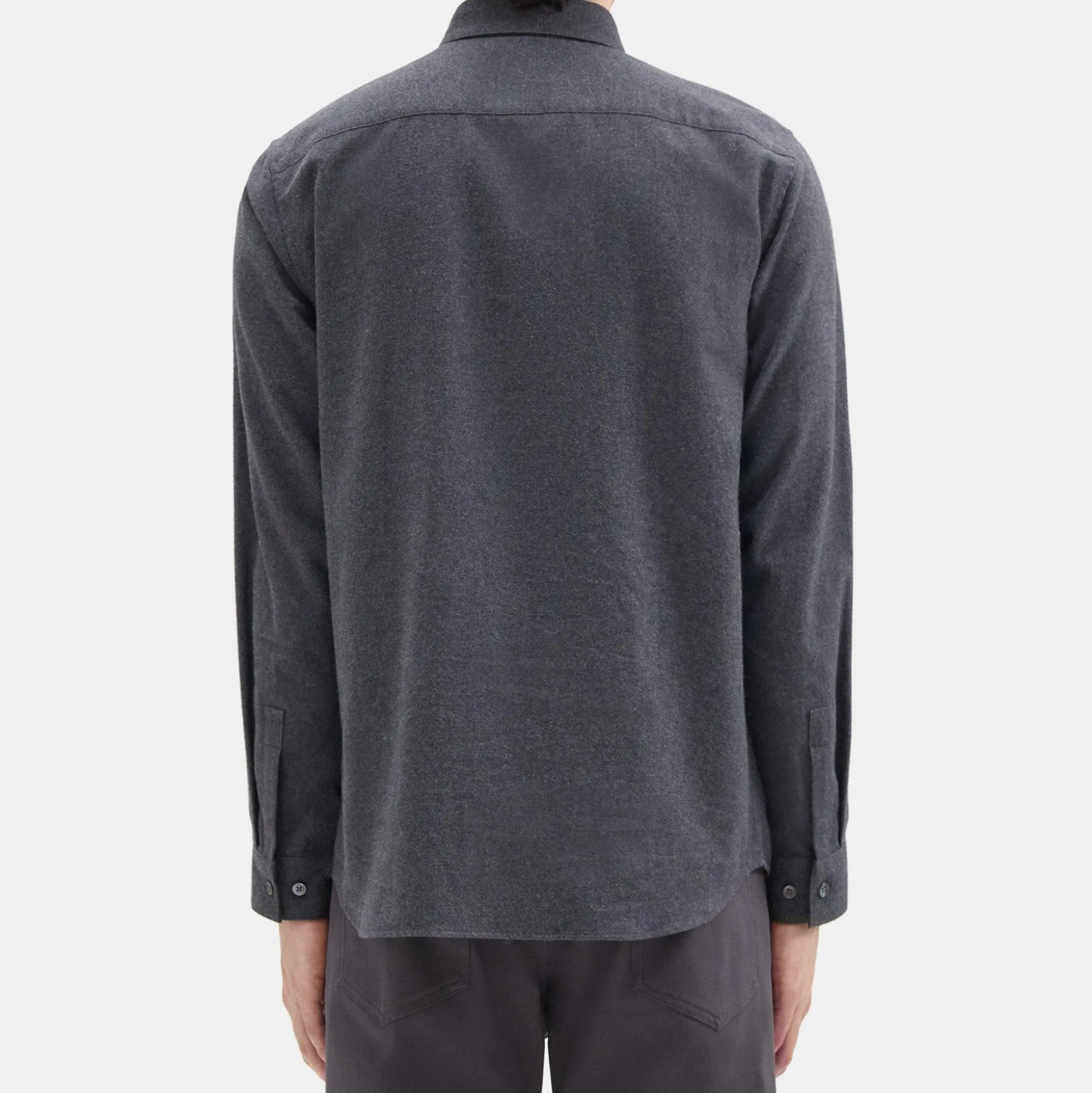 Theory Irving Shirt In Cotton Flannel-Men Shirts