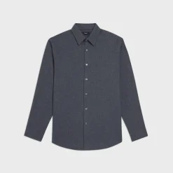 Theory Irving Shirt In Cotton Flannel-Men Shirts