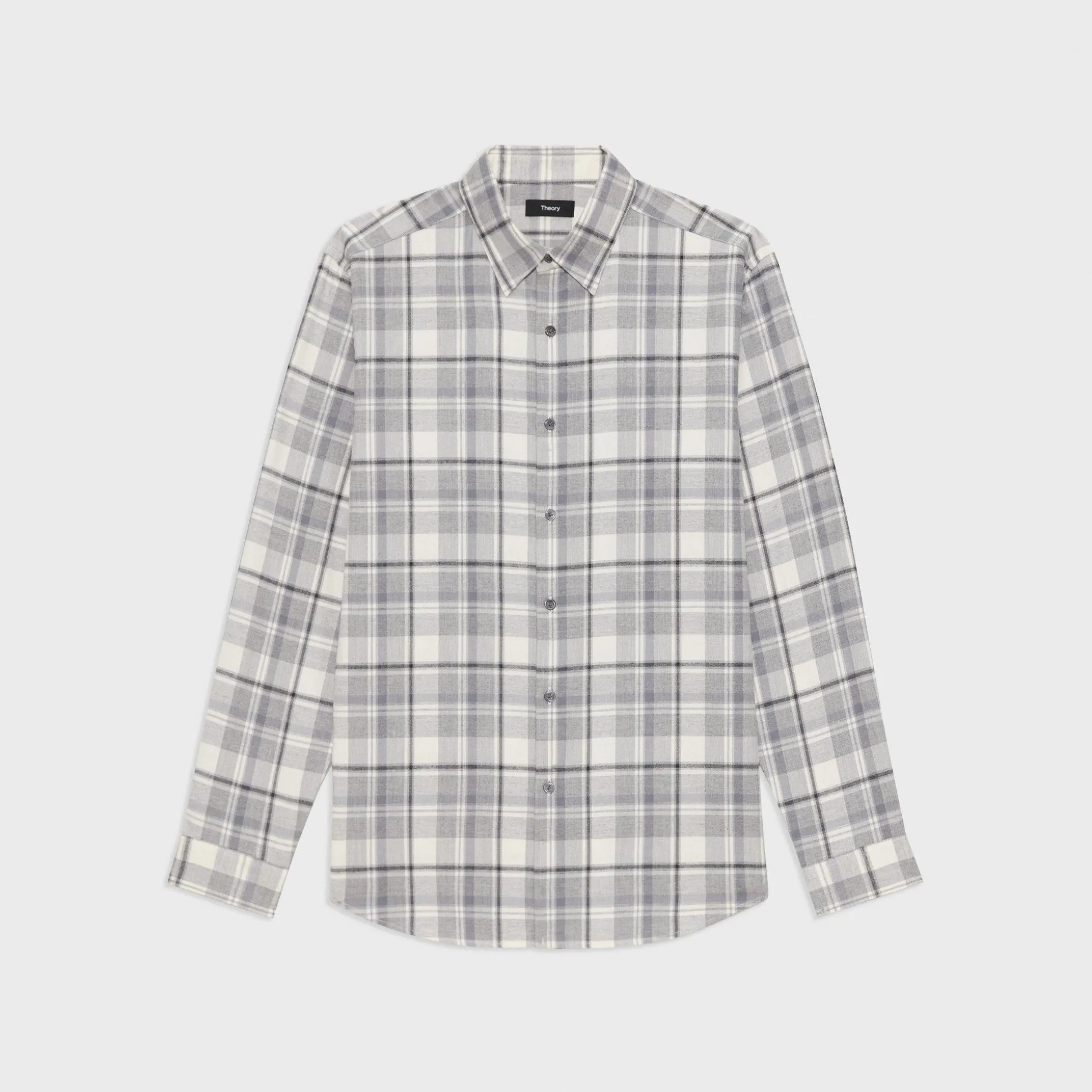 Theory Irving Shirt In Plaid Twill Flannel-Men Shirts