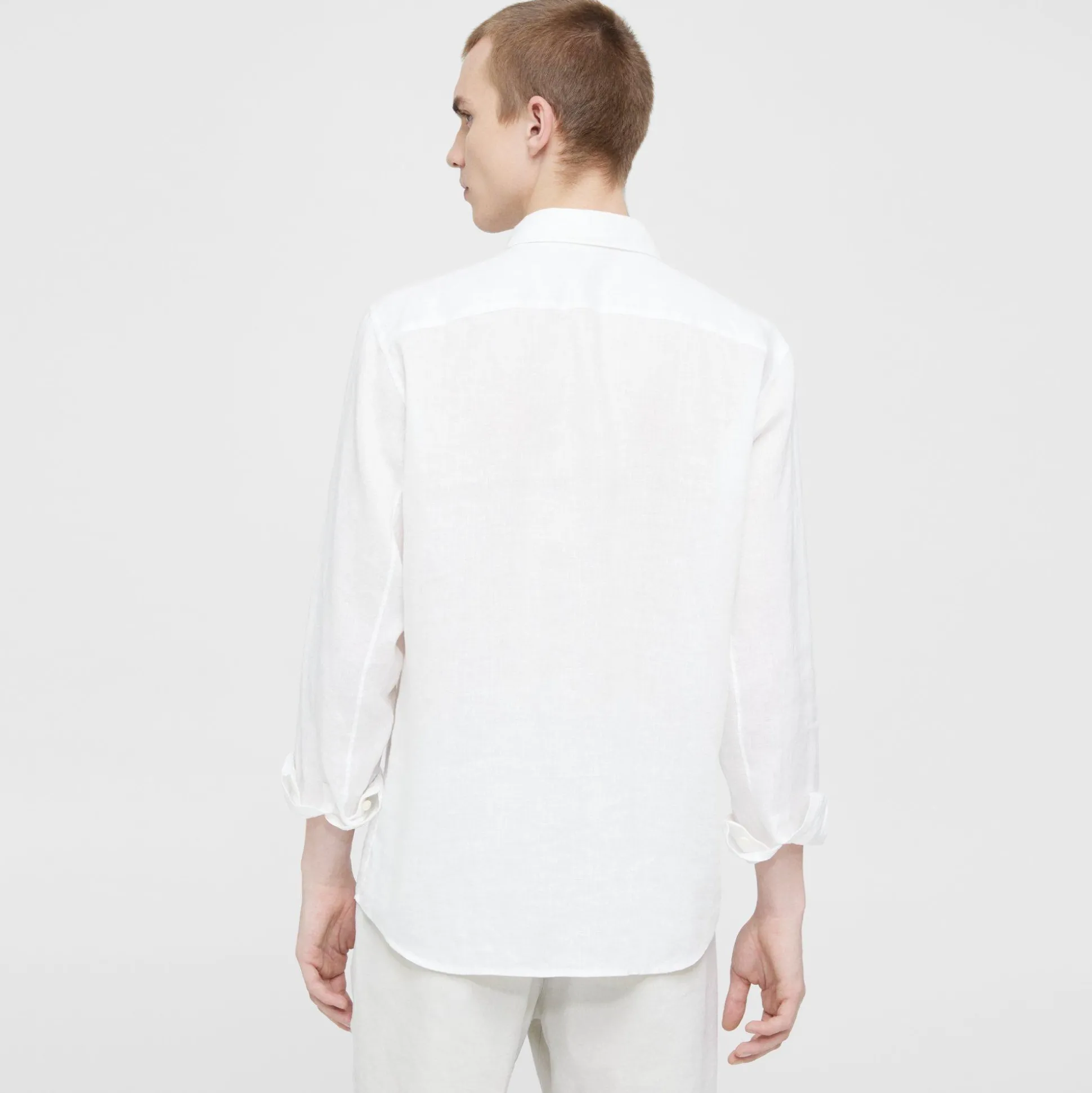 Theory Irving Shirt In Relaxed Linen-Men Shirts