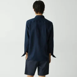 Theory Irving Shirt In Relaxed Linen-Men Shirts