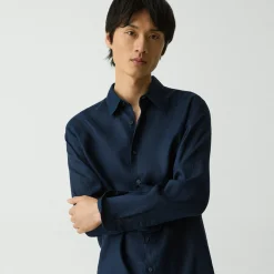Theory Irving Shirt In Relaxed Linen-Men Shirts