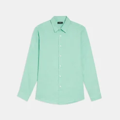 Theory Irving Shirt In Relaxed Linen-Men Shirts