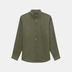 Theory Irving Shirt In Relaxed Linen-Men Shirts