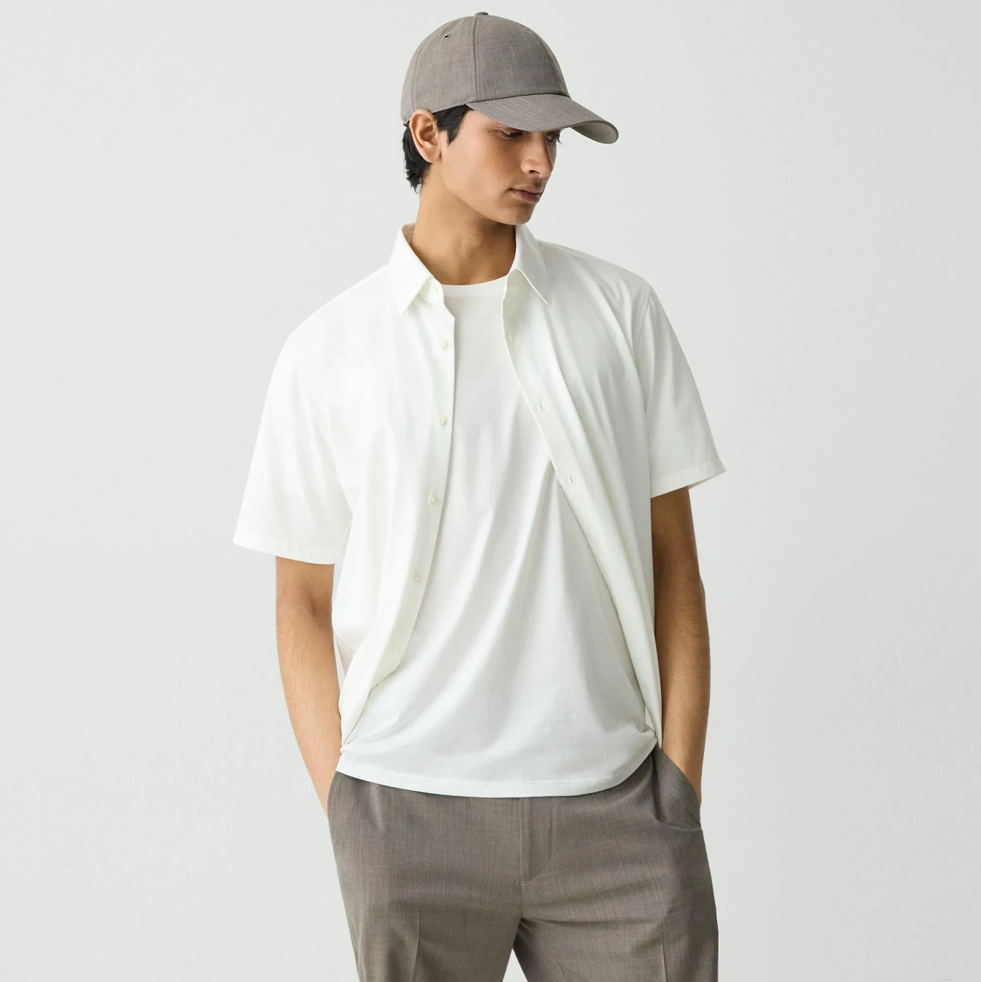 Theory Irving Short-Sleeve Shirt In Structure Knit-Men T-shirts + Polos|Shirts