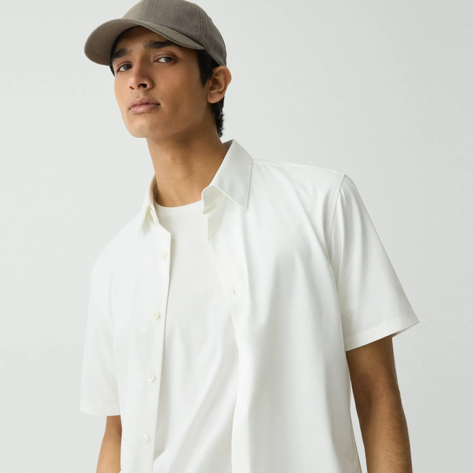 Theory Irving Short-Sleeve Shirt In Structure Knit-Men T-shirts + Polos|Shirts