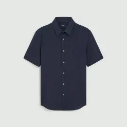 Theory Irving Short-Sleeve Shirt In Structure Knit-Men T-shirts + Polos|Shirts