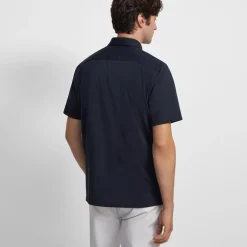 Theory Irving Short-Sleeve Shirt In Structure Knit-Men T-shirts + Polos|Shirts