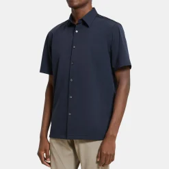 Theory Irving Short-Sleeve Shirt In Structure Knit-Men T-shirts + Polos|Shirts