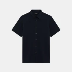 Theory Irving Short-Sleeve Shirt In Structure Knit-Men T-shirts + Polos|Shirts