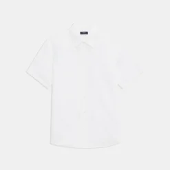 Theory Irving Short-Sleeve Shirt In Relaxed Linen-Men Shirts
