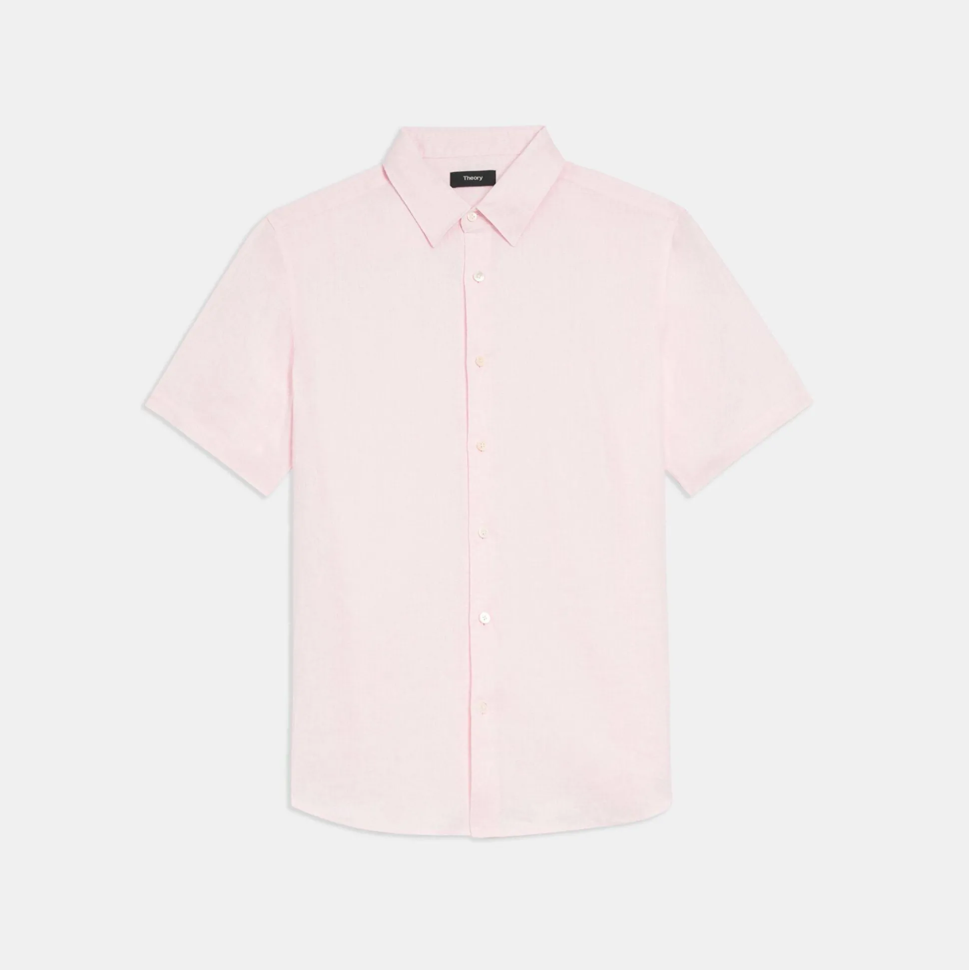 Theory Irving Short-Sleeve Shirt In Relaxed Linen-Men Shirts