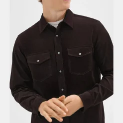 Theory Irving Western Shirt In Cotton Corduroy-Men Shirts