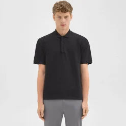 Theory Jocelin Polo Shirt In Studio Knit Jacquard-Men T-shirts + Polos