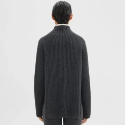 Theory Karenia Turtleneck Sweater In Felted Wool-Cashmere-Women Sweaters + Cardigans