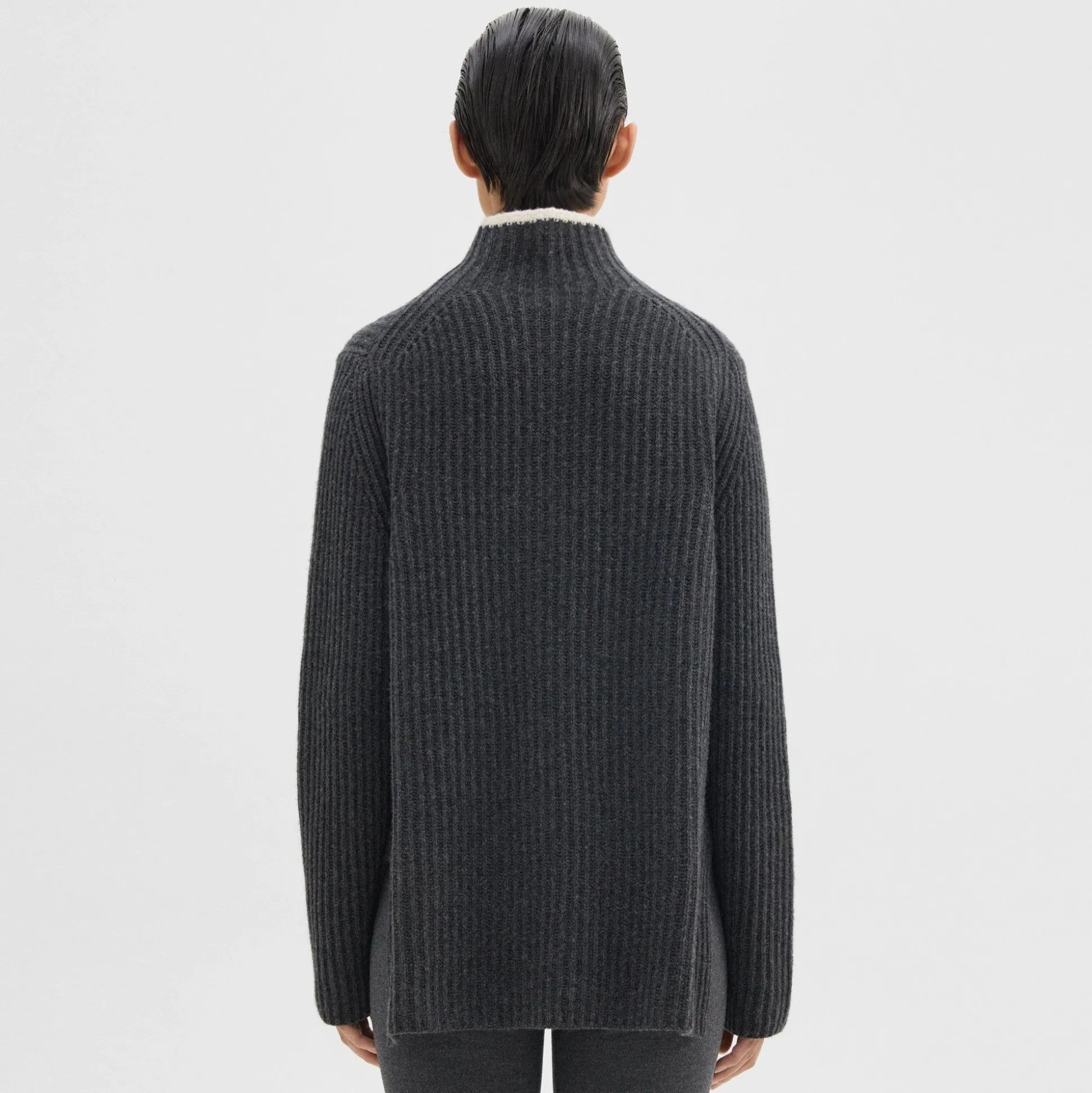 Theory Karenia Turtleneck Sweater In Felted Wool-Cashmere-Women Sweaters + Cardigans