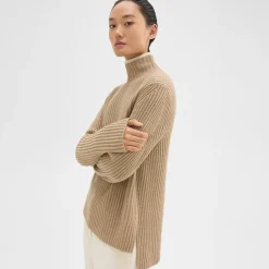 Theory Karenia Turtleneck Sweater In Felted Wool-Cashmere-Women Sweaters + Cardigans