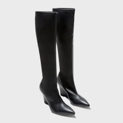 Theory Knee-High Wedge Boot In Leather-Women Shoes