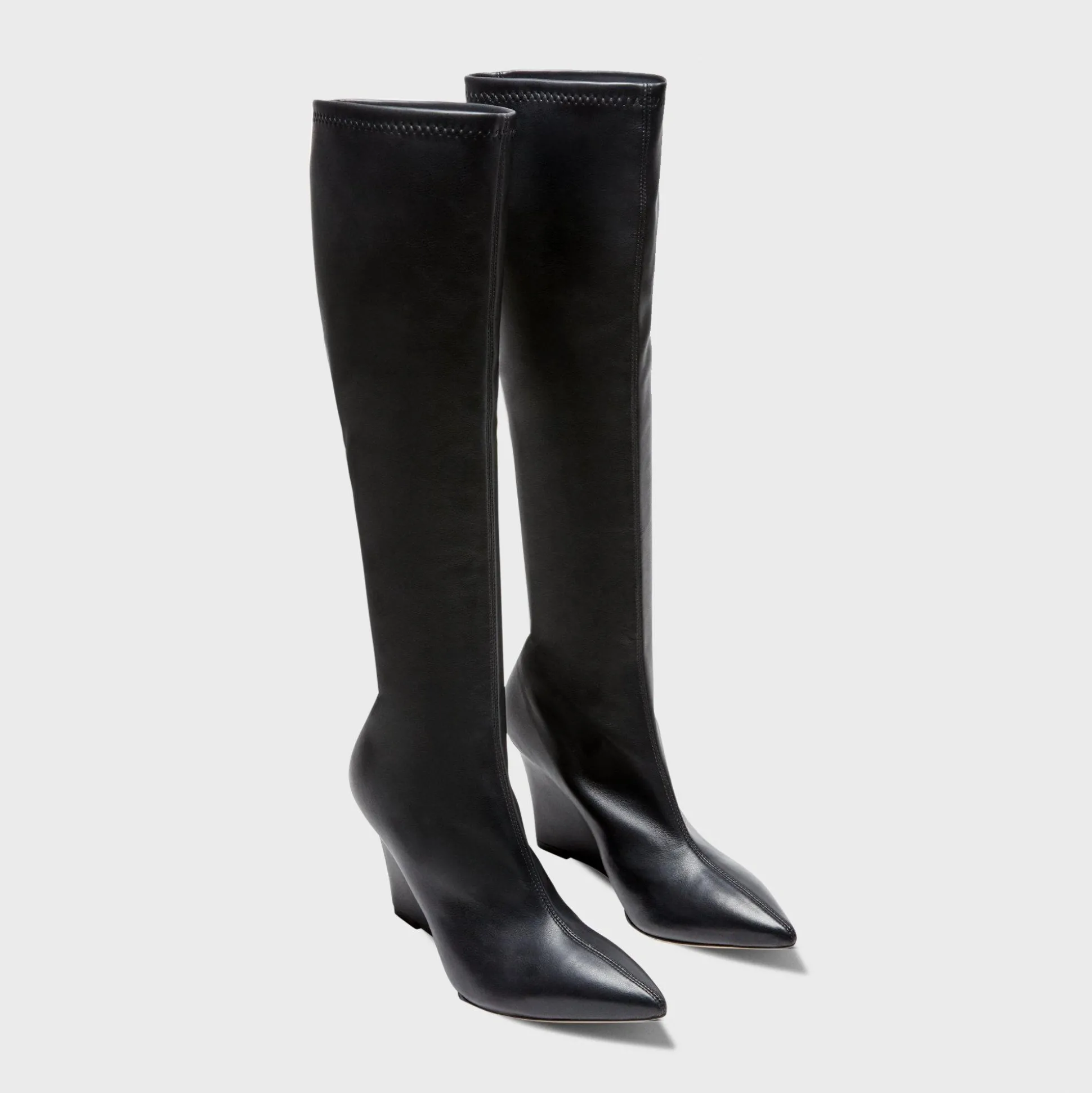 Theory Knee-High Wedge Boot In Leather-Women Shoes