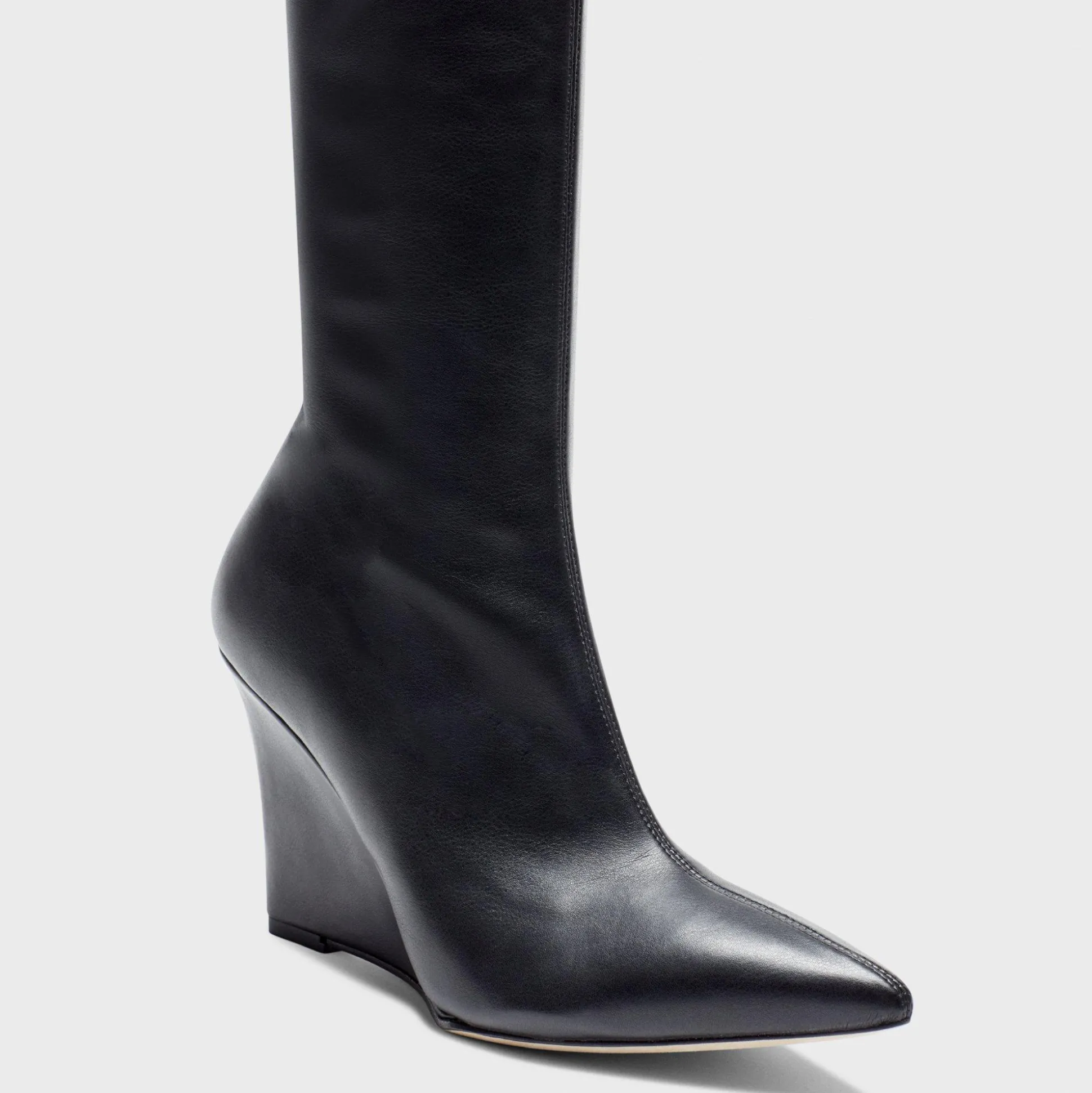 Theory Knee-High Wedge Boot In Leather-Women Shoes