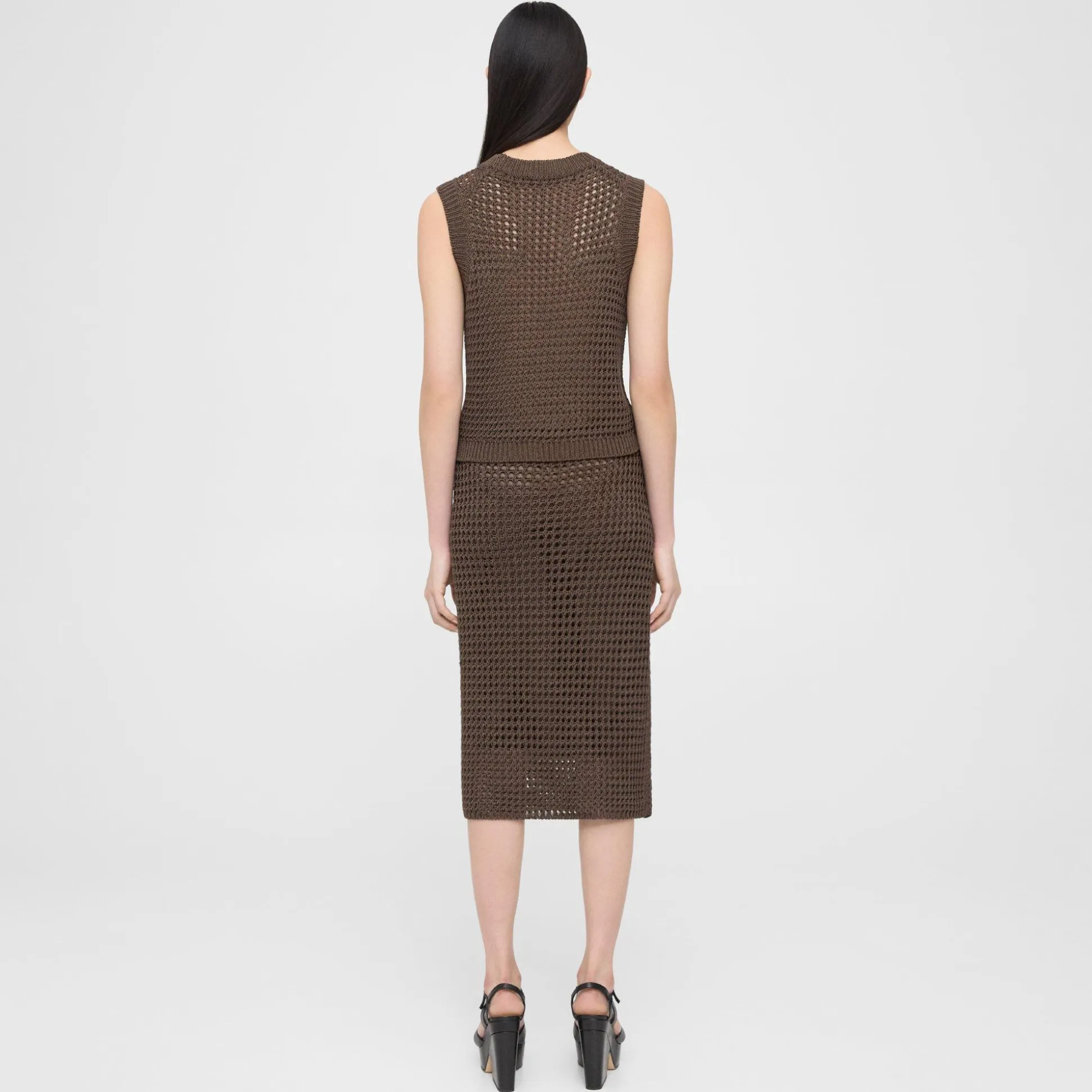 Theory Knit Midi Skirt In Pima Cotton-Women Skirts