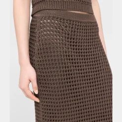 Theory Knit Midi Skirt In Pima Cotton-Women Skirts