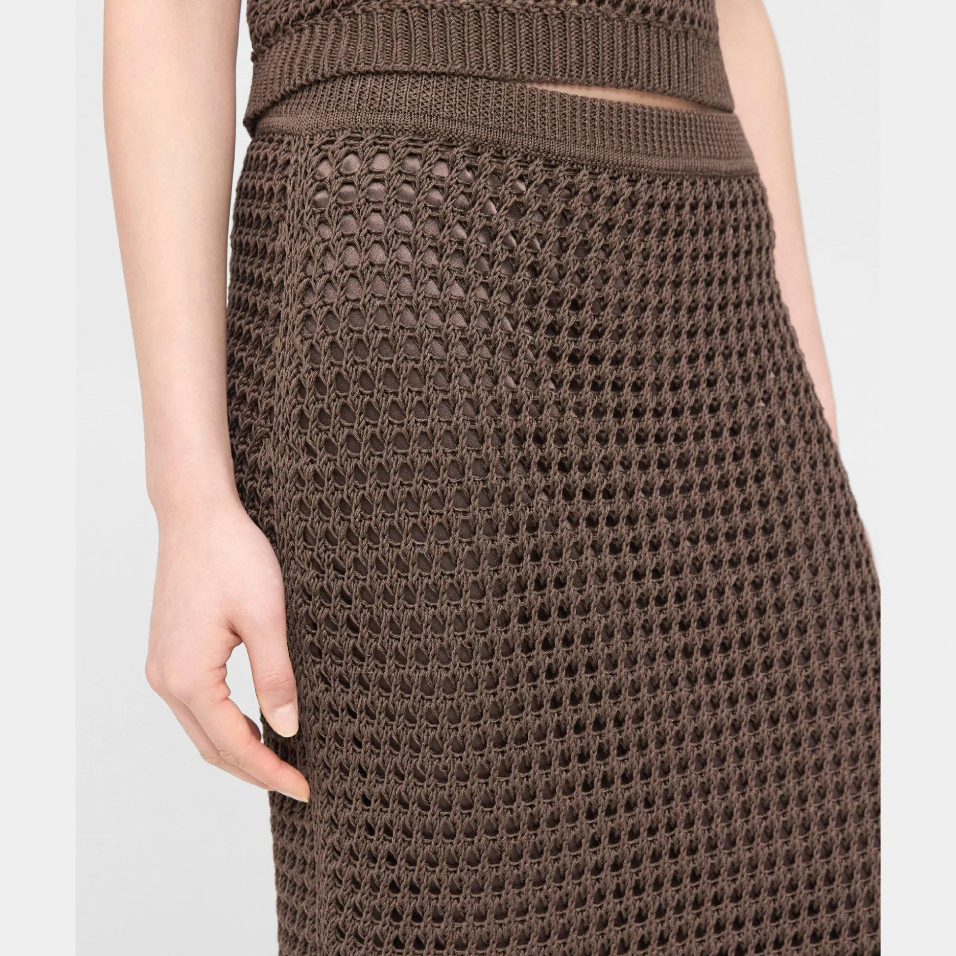 Theory Knit Midi Skirt In Pima Cotton-Women Skirts
