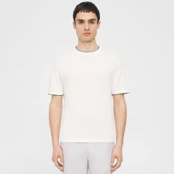 Theory Kolben Short-Sleeve Tee In Cotton-Linen-Men T-shirts + Polos|Sweaters + Cardigans
