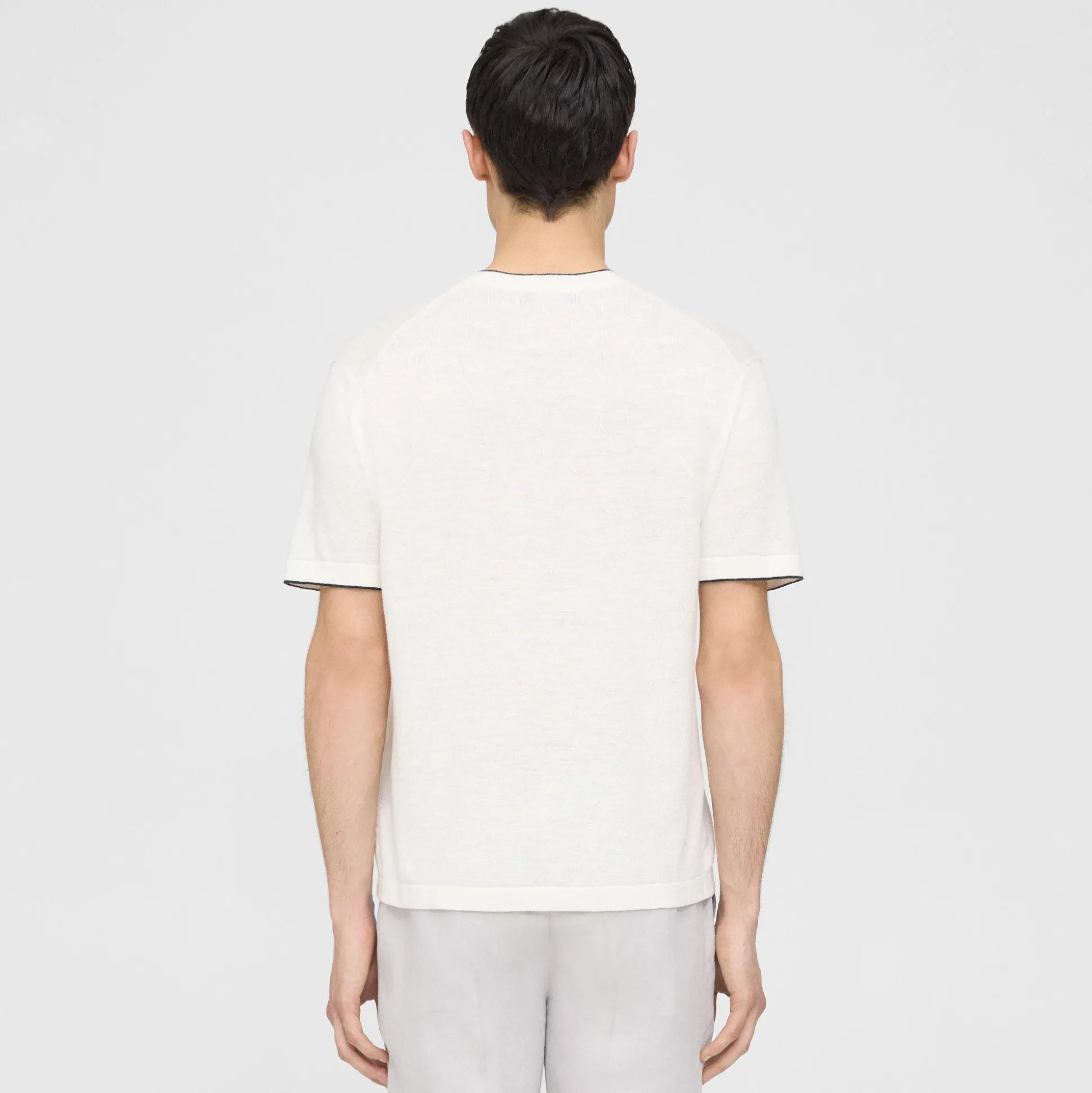 Theory Kolben Short-Sleeve Tee In Cotton-Linen-Men T-shirts + Polos|Sweaters + Cardigans