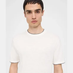 Theory Kolben Short-Sleeve Tee In Cotton-Linen-Men T-shirts + Polos|Sweaters + Cardigans